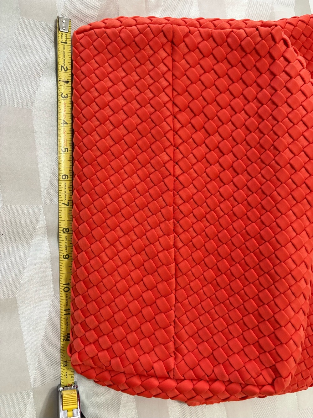 Orange Woven Tote Bag with Matching Pouch - Picture 8 of 9